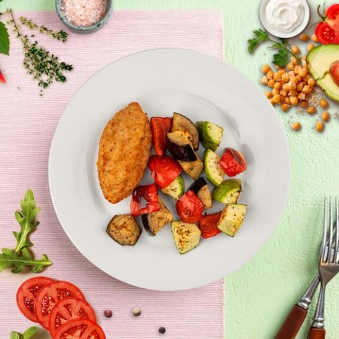 Люля-кебаб из курицы, овощи гриль Кумир
