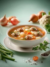 Суп овощной с мясными фрикадельками